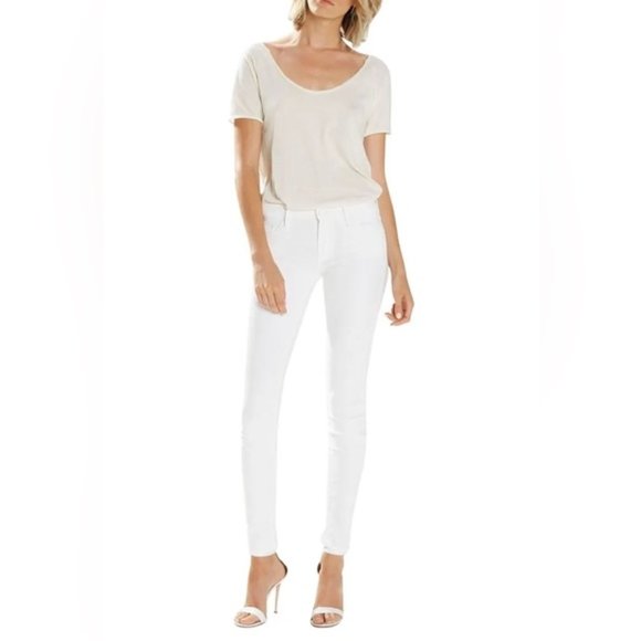 MOTHER Denim - Mother The Looker Crop White Stayin Alive Skinny Jeans